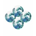 thumbnail image 7 of 15 Inch Round Placemats Set of 4, Blue Teal Leaves Non Slip Heat Insulation PP Table Mats, Summer Botanical Watercolor Leaf Washable Place Mats for Kitchen Dining Party Table Decor, 7 of 7