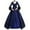 Navy, variant on Bigersell Long Dresses for Women Casual Summer Female U-Neck 3/4 Sleeve Maxi Ball Gown Dress Style D-136 Birthday Dress Ladies Plus Size Summer Dresses , Black 5XL
