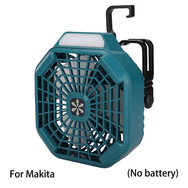 Ventilador de Acampar Inalámbrico para Makita/Bosch/Dewalt/Milwaukee/Black Decker/Craftsman Ventilador de Batería de 14.4-18V con Luz LED Control Remoto para Acampar, Emergencia y Lugar de Trabajo