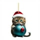 thumbnail image 2 of Fiudx Decoraciones navideñas para interiores Colgante de gato para árbol de Navidad, acrílico 2D, adorno colgante de Navidad, divertido adorno de gato para Navidad, colgante de Navidad, joyería para, 2 of 3