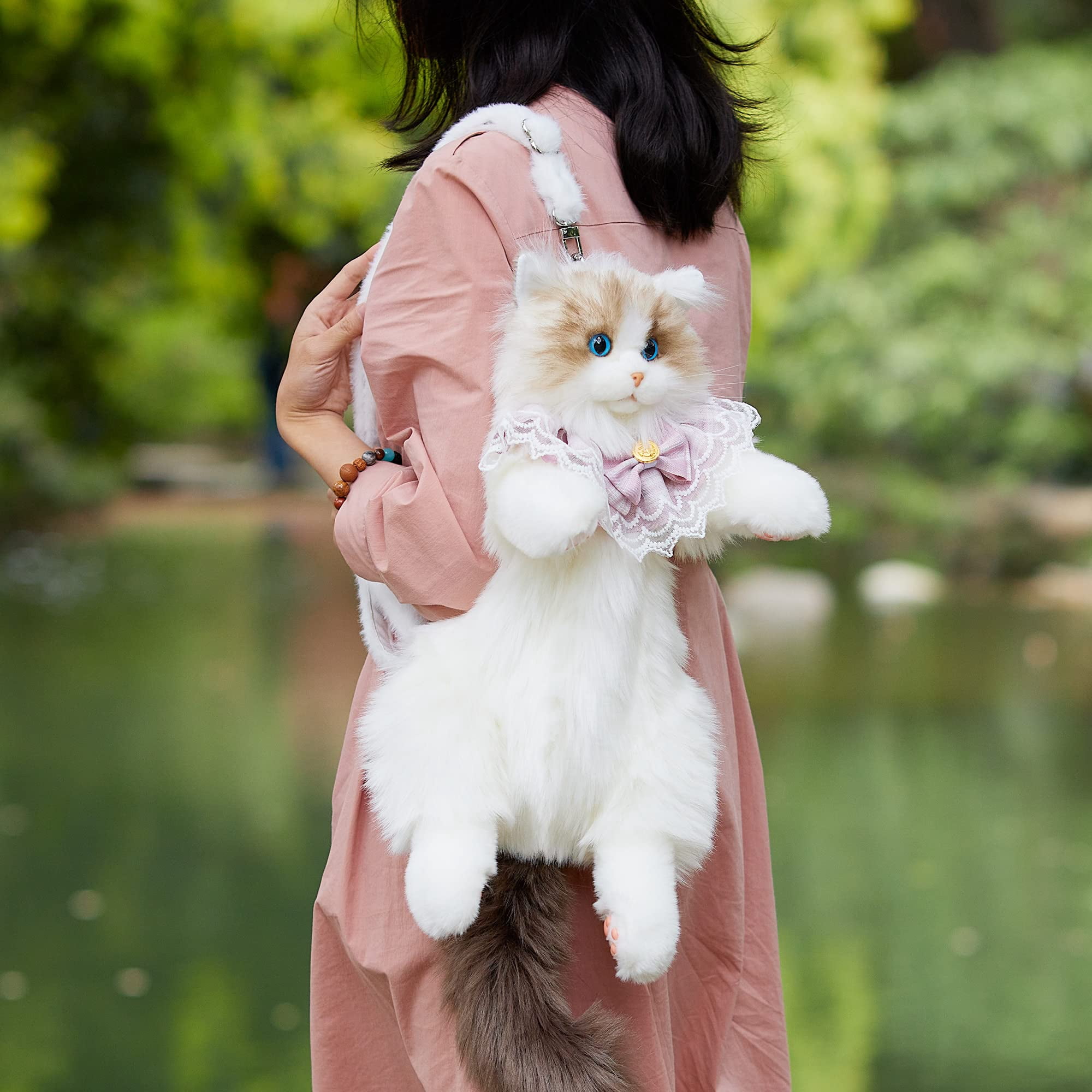 Chongker Realistic Cat-shaped Plushie Backpack, Handcrafted  display picture 2