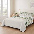 thumbnail image 2 of King Quilt Set 96''x106'', Eucalyptus Leaf Lightweight Bedspread Coverlet Set with 2 Pillow Shams, Watercolor Green Plant Vintage Country Breathable All Season Quilt Bedding for Bedroom/Guest Room, 2 of 9