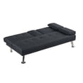 thumbnail image 4 of Black Convertible Sofa Bed with Fold-Down Table and Cup Holders, Modern Upholstered Adjustable Couch for Living Room, 4 of 8