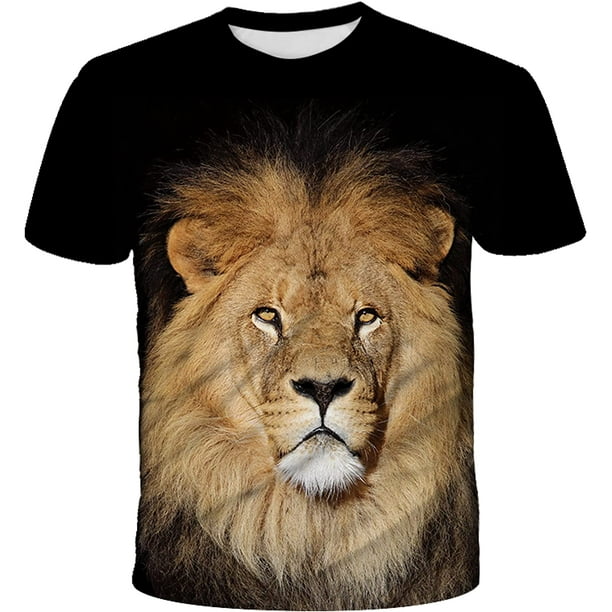 Xishao Playeras Hombre Camiseta Personalizada con Estampado De León para Hombre, Camiseta De Manga Corta con Estampado 3D, Camiseta Informal De Verano con Cuello Redondo De Hip-Hop para Hombre1 Xishao ropa