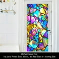 thumbnail image 4 of 17.71x39.37 2D Flat Fragment Color-Blocking Pattern Decorative Frosted Adhesive Removable Reusable Window Film, 4 of 7