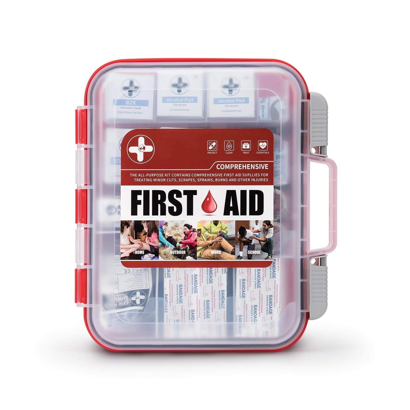 350 Pieces OSHA All-Purpose First Aid Kit, Home & Office Professional Medical Supplies, Ideal for Emergency, School, Business FSA HSA Eligible