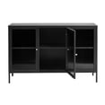 thumbnail image 2 of U3-Door Contemporary Glass & Metal Sideboard in Black, 2 of 5
