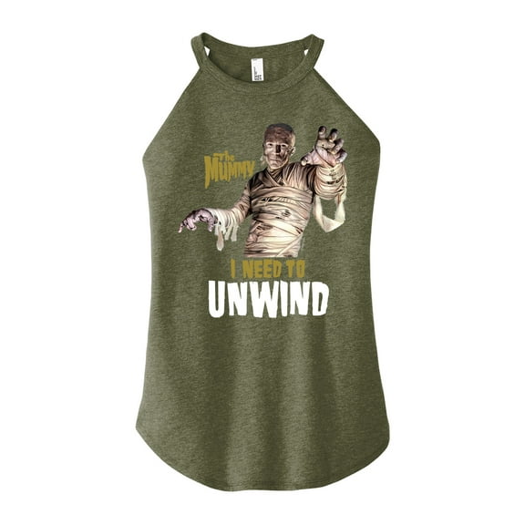 Classic Monsters - The Mummy - I Need to Unwind - Juniors High Neck Tank Top