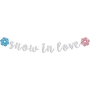 Snow in Love Banner, Winter Wonderland Bridal Shower Decorations, Mr & Mrs, Frozen Snowflake Garland for Winter Snow Theme Wedding Engagement Party Decorations