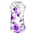thumbnail image 2 of Tops de Ajuste Suelto para las Mujeres con Capucha Impresa Floral sin Mangas, Ligero Poliéster Casual Y Uso Diario, 2 of 5