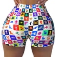 thumbnail image 2 of KLL Sea animals Collage Pattern Workout Shorts for Women Scrunch Short Gym Yoga Running Sport Active Exercise Fitness Shorts-Medium, 2 of 8