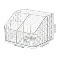 thumbnail image 3 of Boîte de Rangement Cosmétique Gris Clair avec Couvercle, Organisateur à Compartiments pour Rouges à Lèvres, Pinceaux à Lèvres et Articles Divers, Organisateur de Maquillage de Bureau en Plastique, 18,5 x 15 x 12 cm, 3 of 6