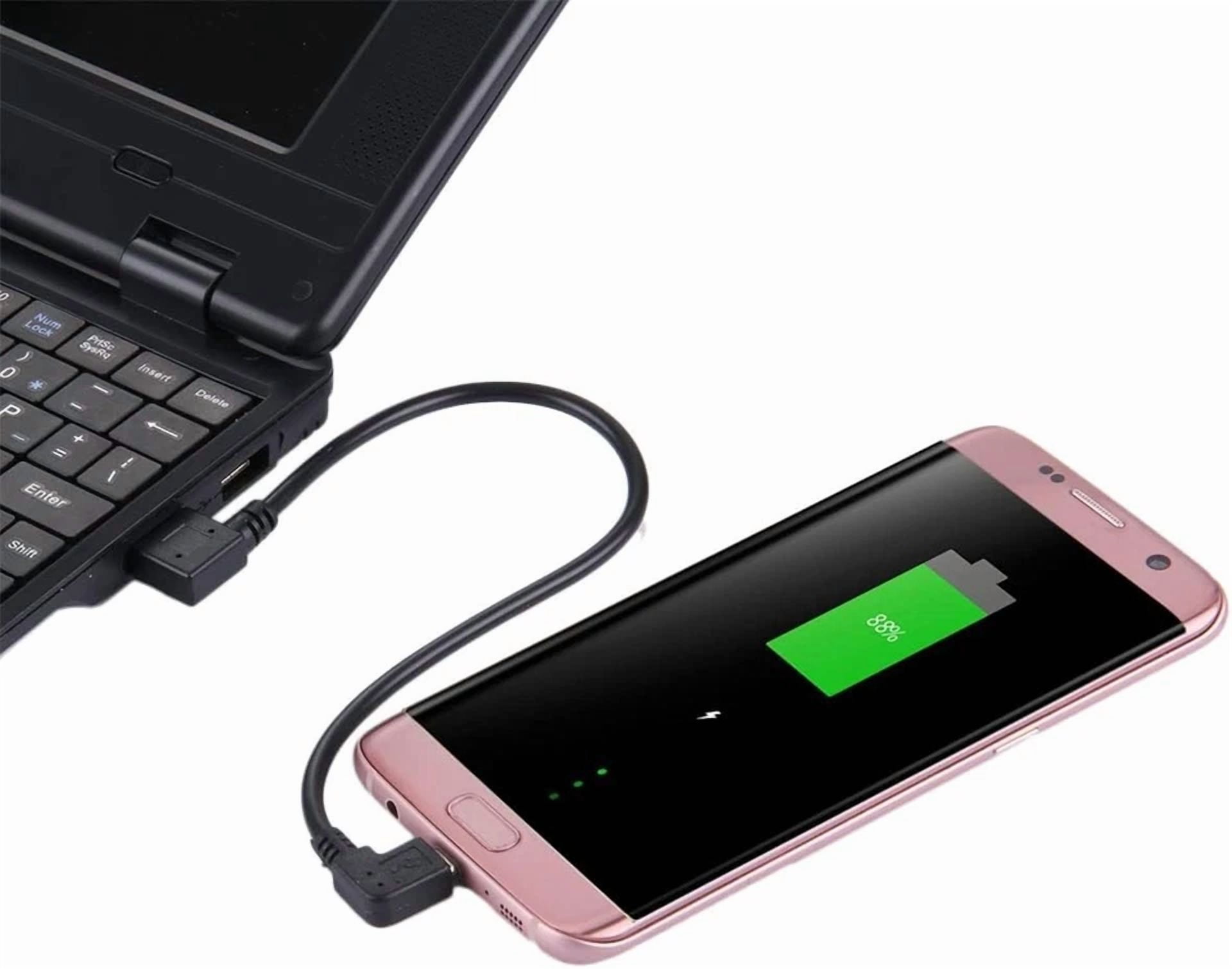 BUTTERFLY- Right Angle Micro Usb Cable Short To Charging 90 Micro 5P