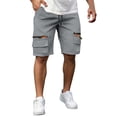 thumbnail image 6 of Xdegoge Workout Cargo Shorts for Men Lightweight Quick Dry Athletic Running Shorts Elastic Waist Drawstring Zipper Pockets for Gym Training Hiking Outdoor Summer Casual, 6 of 7