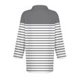 thumbnail image 4 of Pink Womens Blouses Womens Shirts Three Quarter Length Summer Striped Print Tops Collared Button Down T Shirts Breathable Trendy Tunic Tops Ladies Tops and Blouses, 4 of 4