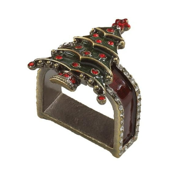 Saro Lifestyle Jeweled Christmas Tree Napkin Ring