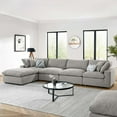 thumbnail image 5 of Modular Sectional Sofa Couch, Light Grey Gray, Fabric, Living Kitchen Cafe Bistro Hospitality Restaurant, Modern Contemporary HB34767, 5 of 5