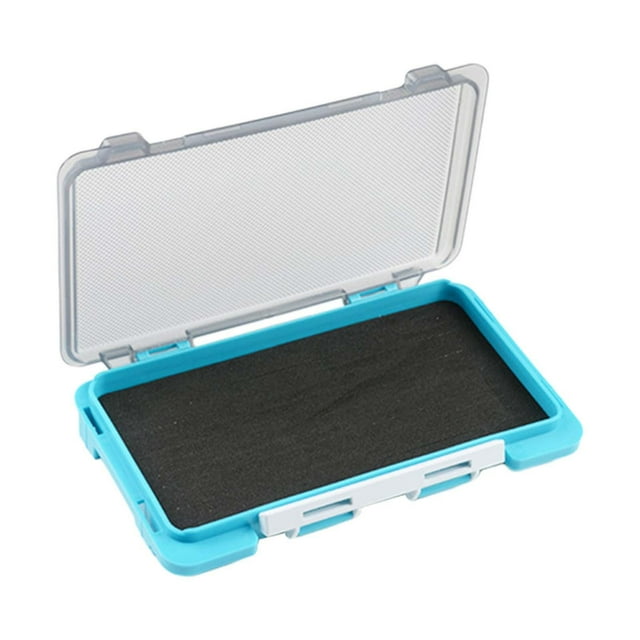 Caja de aparejos con revestimiento de EVA, protector a prueba de polvo, organizador de accesorios de pesca en roca para Azul