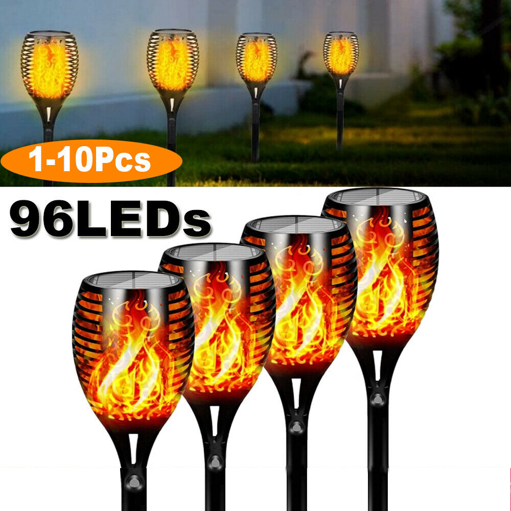 YouLoveIt 1/2/4/6/8/10 PACK Solar Torch Lights Outdoor Solar Garden