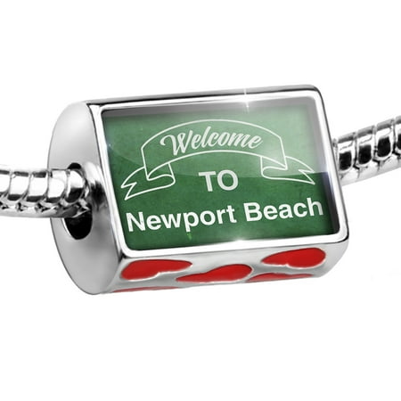 - Bead Green Sign Welcome To Newport Beach Charm Fits All European Bracelets