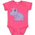 thumbnail image 3 of Inktastic Cute Purple Hippo Girls Baby Bodysuit, 3 of 5