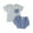 Blue, variant on Bagilaanoe 2pcs Newborn Baby Boy Girl Shorts Set Short Sleeve Stripe Print T Shirt Tops + Shorts 6M 12M 18M 24M Infant Casual Summer Clothes