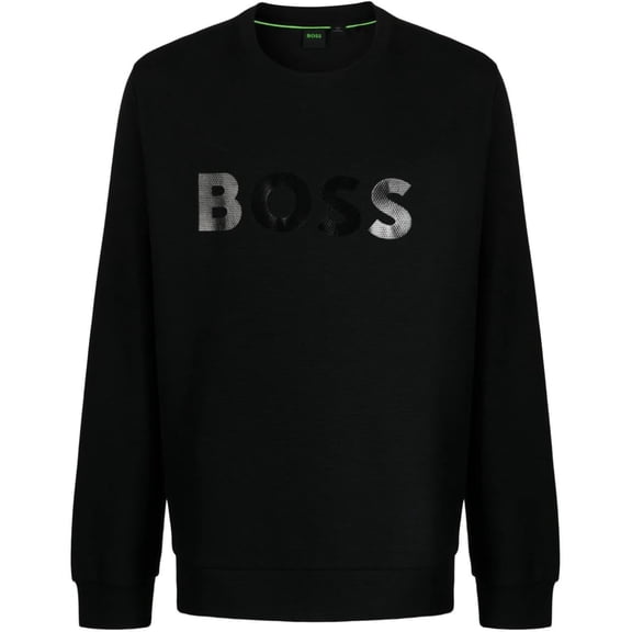Hugo Boss Men's Salbo Mirror NCSA Stretch Long Sleeve Pullover, Black