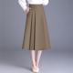 thumbnail image 1 of Falda elegante de cintura alta y adelgazante de longitud media para mujer, primavera otoño 2024, nuevo estilo, falda de paraguas drapeada con pliegues, 1 of 4