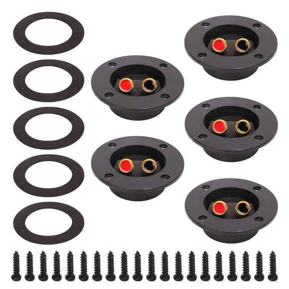 Subwoofer Box Terminal, Double Binding Posts Zinc Alloy 2 Way Speaker Box Easy Connection Push Type For Car RV Boat
