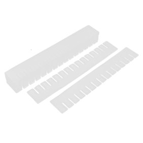White Plastic 5 Pc Dresser Drawer Divider Set Usa Patented