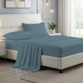 thumbnail image 3 of 100% Cotton Bed sheets, Deep Pocket, Wrinkle Resistant, Soft & Smooth Sateen 4-Piece, King Teal by Purity Home, 3 of 13
