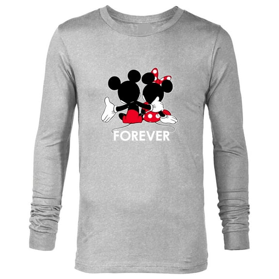 Disney Mickey and Minnie Mouse Silhouettes Forever - Long Sleeve T-Shirt for Men -Customized-Athletic Heather