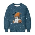 thumbnail image 5 of DOSUKRAI Halloween Graphic Sweatshirts for Women 2025 Trendy Cute Ghost Print Long Sleeve Sweatshirt Crewneck Spooky Season Sweaters Navy,XL, 5 of 9