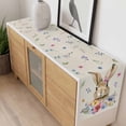 thumbnail image 4 of Bunny Easter Table Runner - 90 Inch Long, Kitchen Dining Table Runner Dresser Scarves, Spring Floral Pastoral Rabbits Rustic Farmhouse Decor for Coffee Tables Wedding Party Banquet, 4 of 8