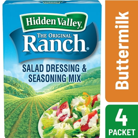 (2 Pack) Hidden Valley Original Ranch Salad Dressing & Seasoning Mix, Buttermilk Recipe 1.6
