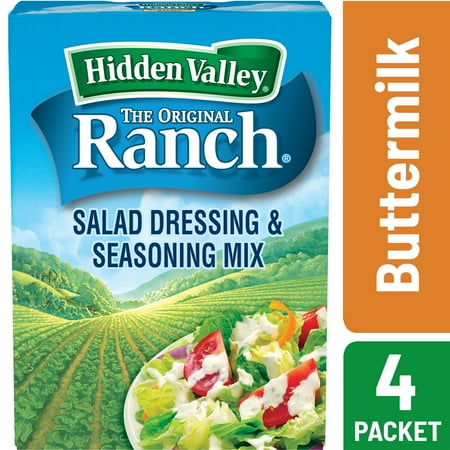 (2 Pack) Hidden Valley Original Ranch Salad Dressing & Seasoning Mix, Buttermilk Recipe 1.6 (Best Salad Dressing Recipe)