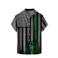 thumbnail image 2 of Qiopertar Liquidation à Moins de 5$ Chemise à Manches Courtes Col Rabattu Imprimé Saint Patrick pour Hommes en Solde, 2 of 4