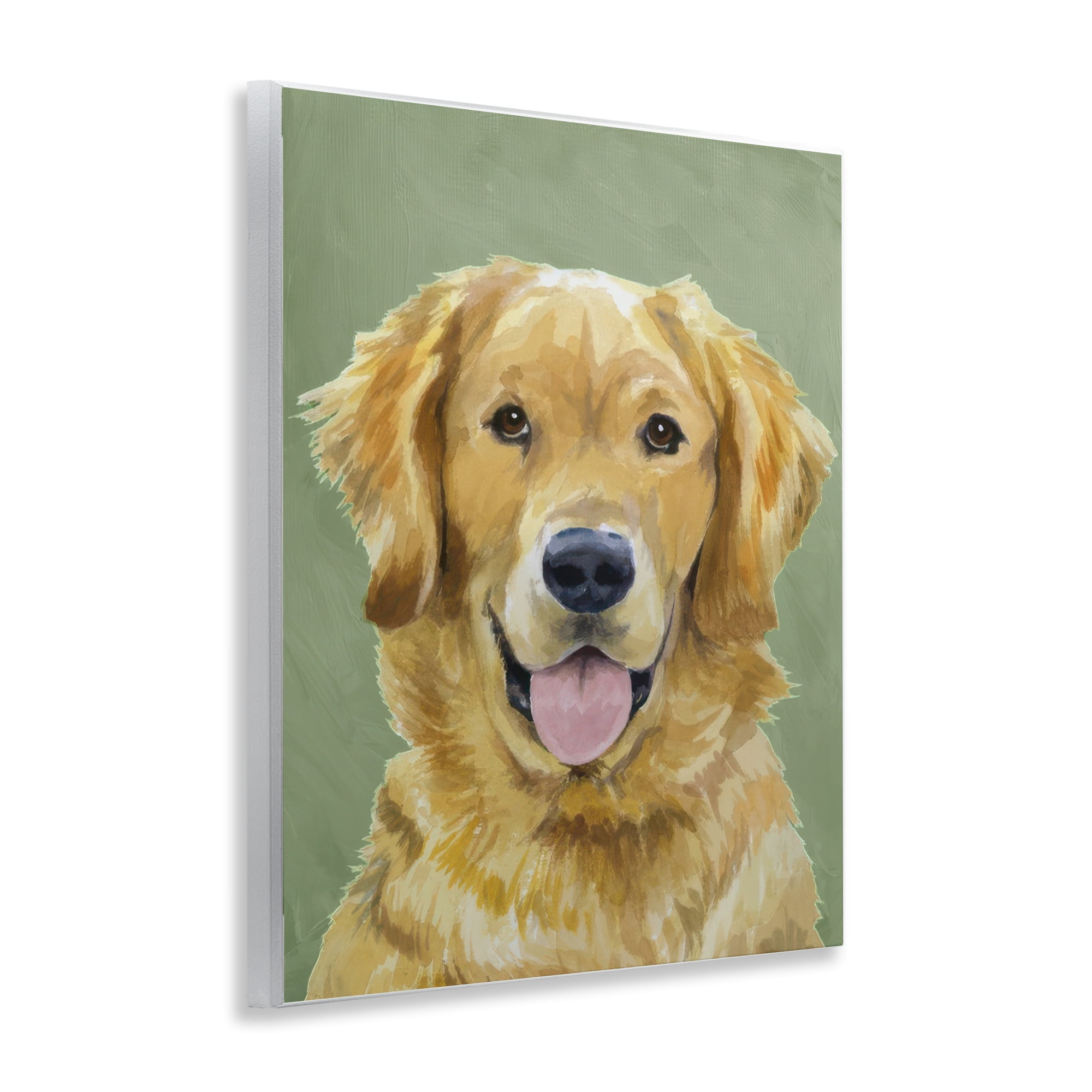 Stupell Industries Smiling Golden Retriever Portrait Wall Plaque Art, design by Lil' Rue