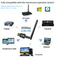 thumbnail image 4 of USB WiFi Adapter for Desktop, TSV 150Mbps/600Mbps Wireless Network Adapter for PC, Dual-Band 2.4G/5GHz Wifi Dongle Support Windows, Mac OS, Linux, 4 of 8