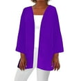 thumbnail image 2 of Sakmal Elbow-Length Womens Coats Purple Cover-Up Solid Cardigan Flowy Loose Fit Jackets for Women Plus Size, 2 of 5