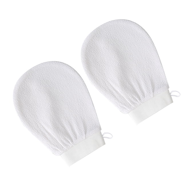 Bewildely 2 uds guantes de baño guante de baño exfoliante cuerpo fregado Facial multicolor guante toalla piel muerta baño limpieza blanco Type3 NO3