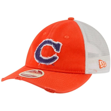 Clemson Tigers New Era Frayed Twill Trucker 9TWENTY Adjustable Hat - Orange - OSFA