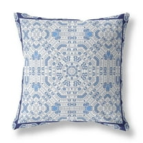18â€ Blue Gray Geostar Indoor Outdoor Throw Pillow