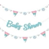 Narwhal Girl - Under The Sea Baby Shower Letter Banner Decoration - 36 Banner Cutouts and Baby Shower Banner Letters
