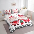 thumbnail image 3 of jejeloiu Cute Santa Claus Bedding Comforter Set 7-Piece,Merry Christmas King Bedding Sets,Red White Gray Bed Sheets For Boy Kids,Microfiber Bedroom Decor Reversible, 3 of 8