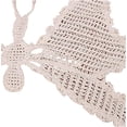 thumbnail image 5 of Women's Sexy Crochet Cropped Top Halter Neck Butterfly Knitted Bandage Strap Top Camisole Beach Bikini Bra, 5 of 6