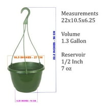 TEKU MXC825173 10.5 Inch Plastic Hanging Basket Green (3 Pack)
