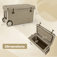 thumbnail image 3 of ELLEGNT 75 Quart Rolling Hard Cooler with 6-Day Ice Retention - Portable Insulated Cooler for Camping, Tailgating, or Beach Khaki, 3 of 10