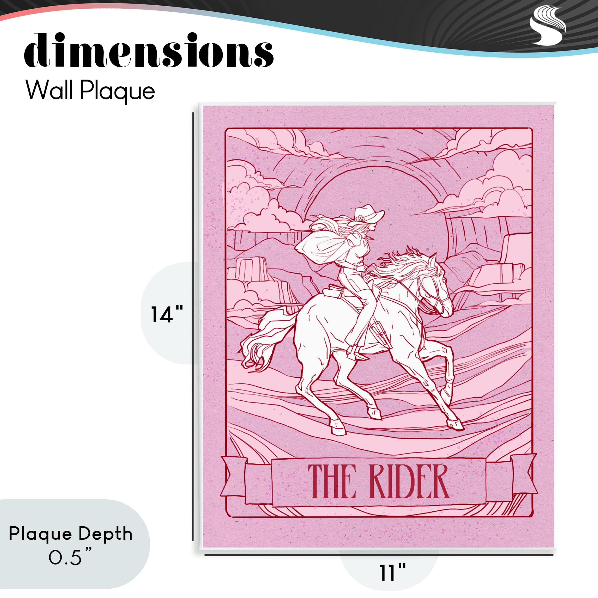 Stupell Industries Cowgirl Rider Tarot Card Wall Plaque Art, design by Ziwei Li
