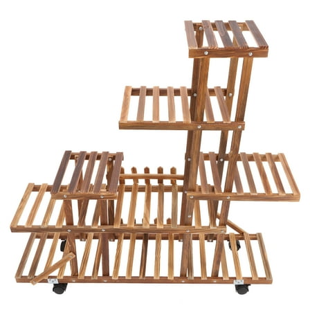 Wood Plant Shelf 37" Plant Stand for Indoor Plants Corner Plant Holder Display Shelves